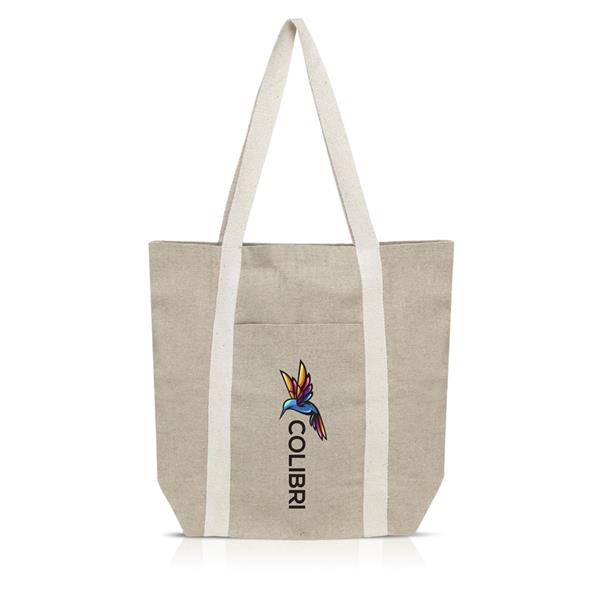 Torba z recyklingowej bawełny 300g z zewnętrzną kieszenią / DAILYBAG P093115P 6 Torba z recyklingowej bawełny 300g z zewnętrzną kieszenią / DAILYBAG P093115P