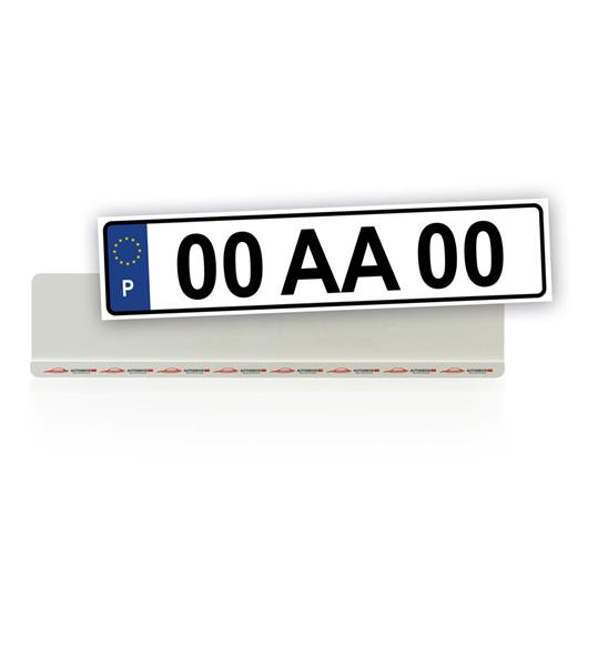 Uchwyt na tablicę rejestracyjną z recyklingowanego plastiku - biały P093450P