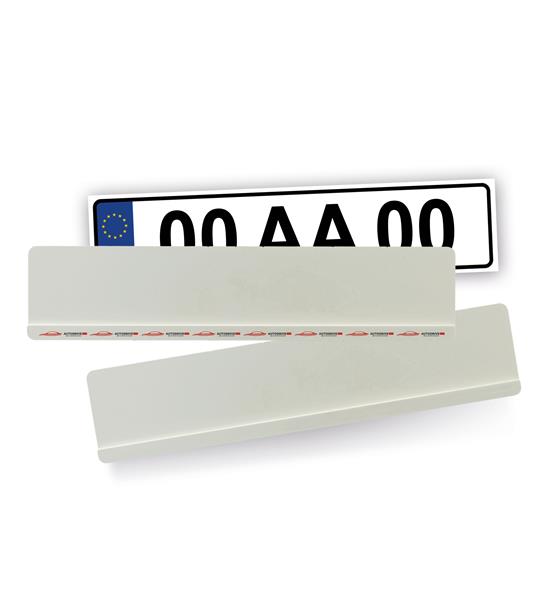 Uchwyt na tablicę rejestracyjną z recyklingowanego plastiku - biały P093450P