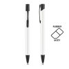Długopis aluminiowy, gumowany / Aluru P090634P biały