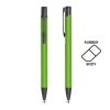 Długopis aluminiowy, gumowany / Aluru P090634P jasnozielony