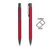Długopis aluminiowy, gumowany / Aluru P090634P dark red