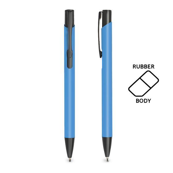 Długopis aluminiowy, gumowany / Aluru P090634P tourquise blue