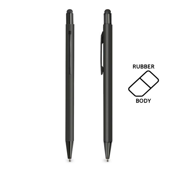 Długopis aluminiowy, gumowany, touch / Fabir P090701P czarny