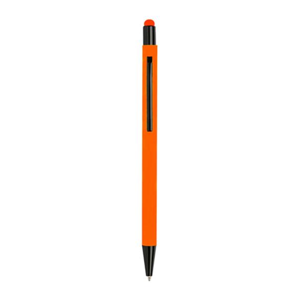 Długopis aluminiowy, gumowany, touch / Fabir P090701P pomarańczowy