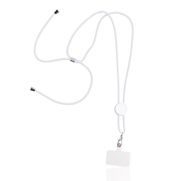 Smycz z uchwytem na telefon z RPET / Daily P092680P biały