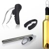 Zestaw do wina ze stali z korkociągiem, wkładem chłodzącym do wina i otwieraczem / Starwine P090250P