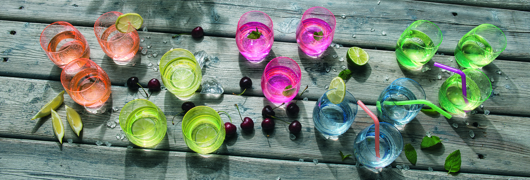 Zestaw 4 neonowych szklanek, mix Vanilla Season 300 ml P092673P PM-H0200200ZH1