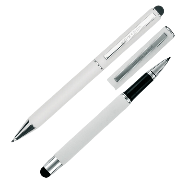 Zestaw piśmienny długopis i pióro kulkowe touch pen soft touch CLAUDIE Pierre Cardin P088918G EG-B040120-W