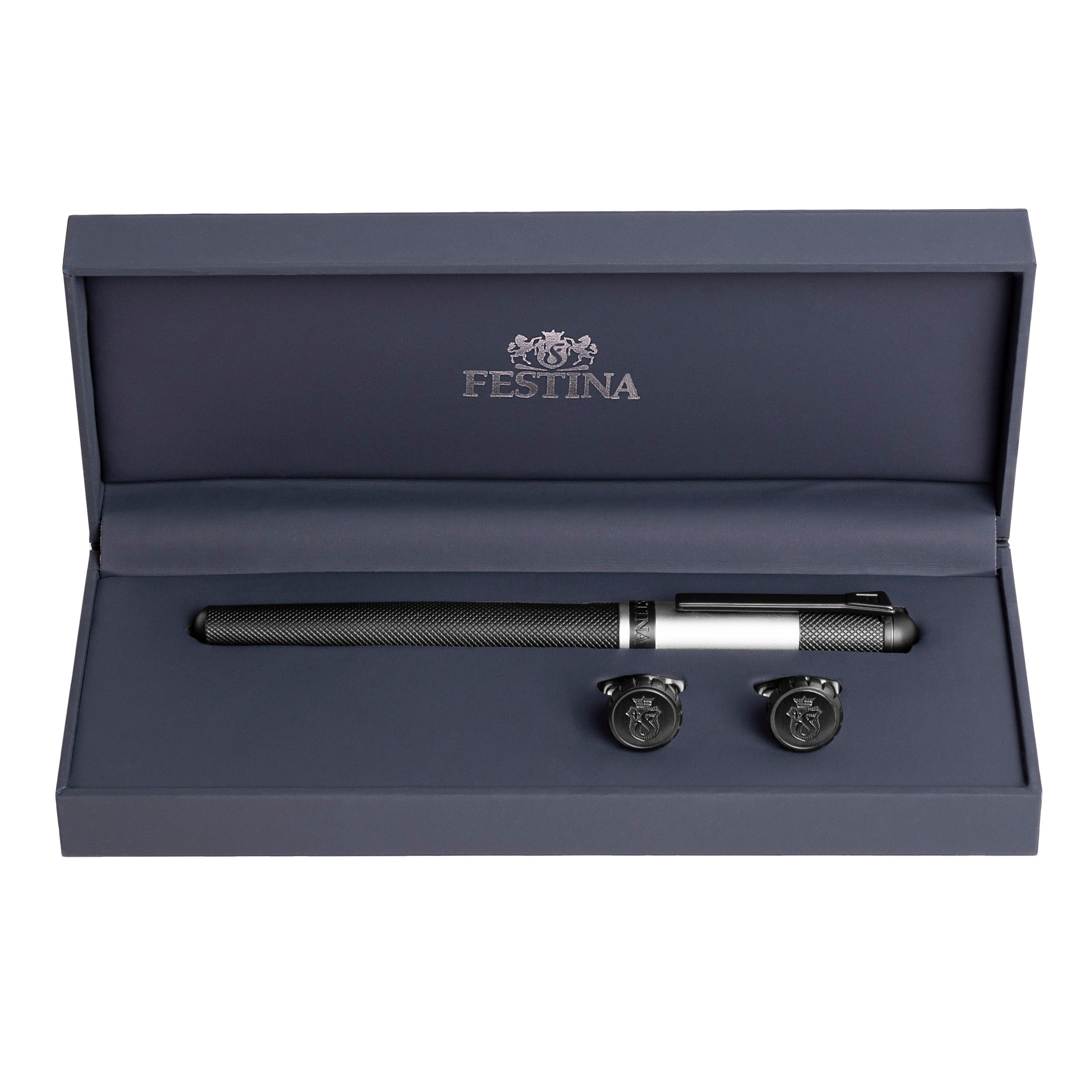 Zestaw upominkowy Festina spinki do mankietów i pióro wieczne - FJM221A + FSW3982C P091834P