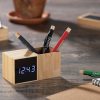 Zegar z przybornikiem na biurko BAMBOO P001661A