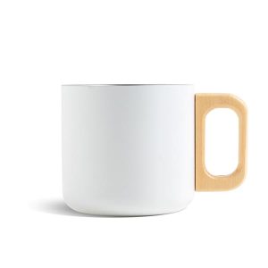 Kubek ze stali nierdzewnej o podwójnych ściankach o pojemności 350 ml, drewniany uchwyt / Neosteel P108834P PM-IP370720-W