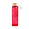 Butelka ze szkła matowego o pojemności 500 ml, z silikonowym uchwytem / Atlântida P108829P czerwony