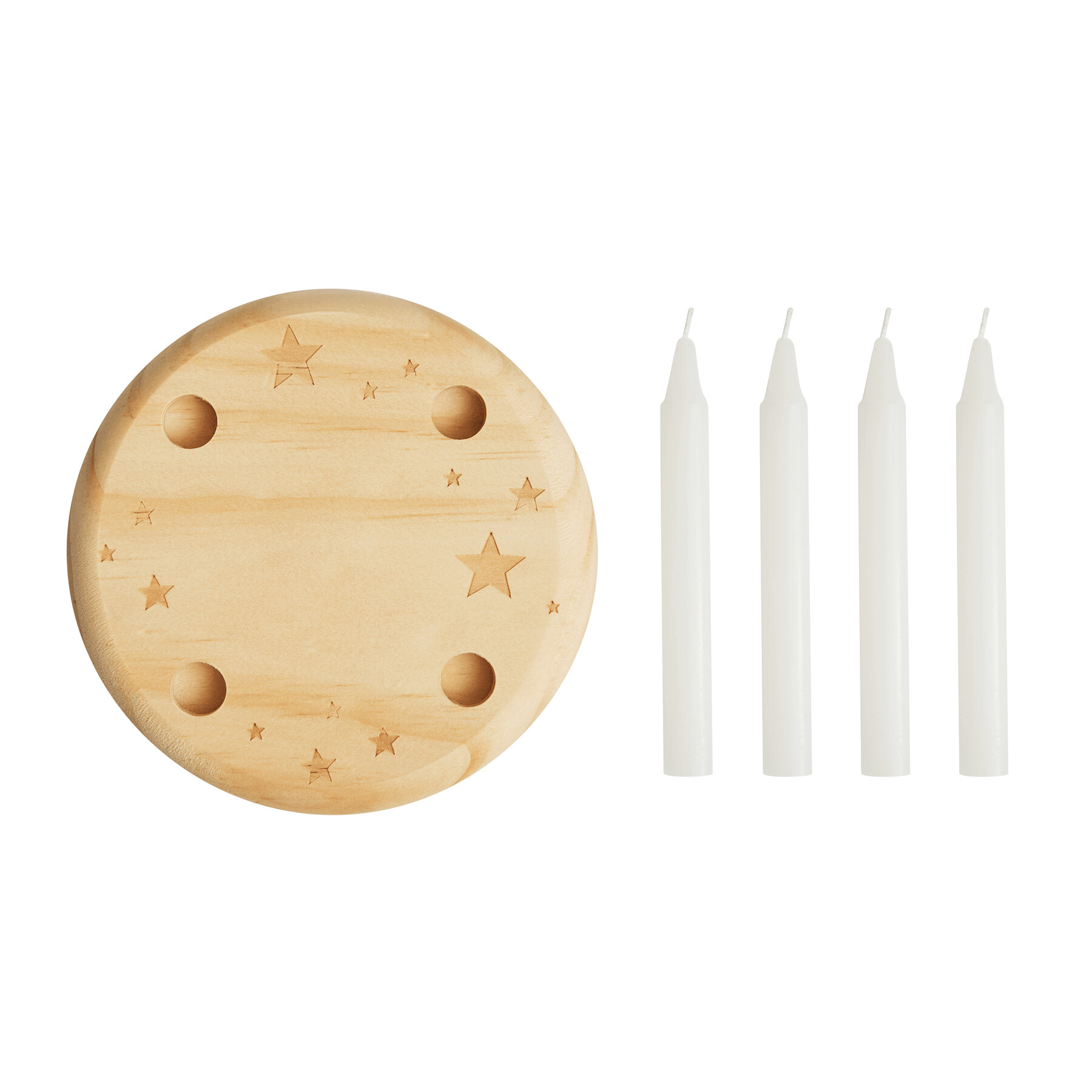 Mały drewniany wieniec adwentowy 4-CHRISTMAS. P108756I