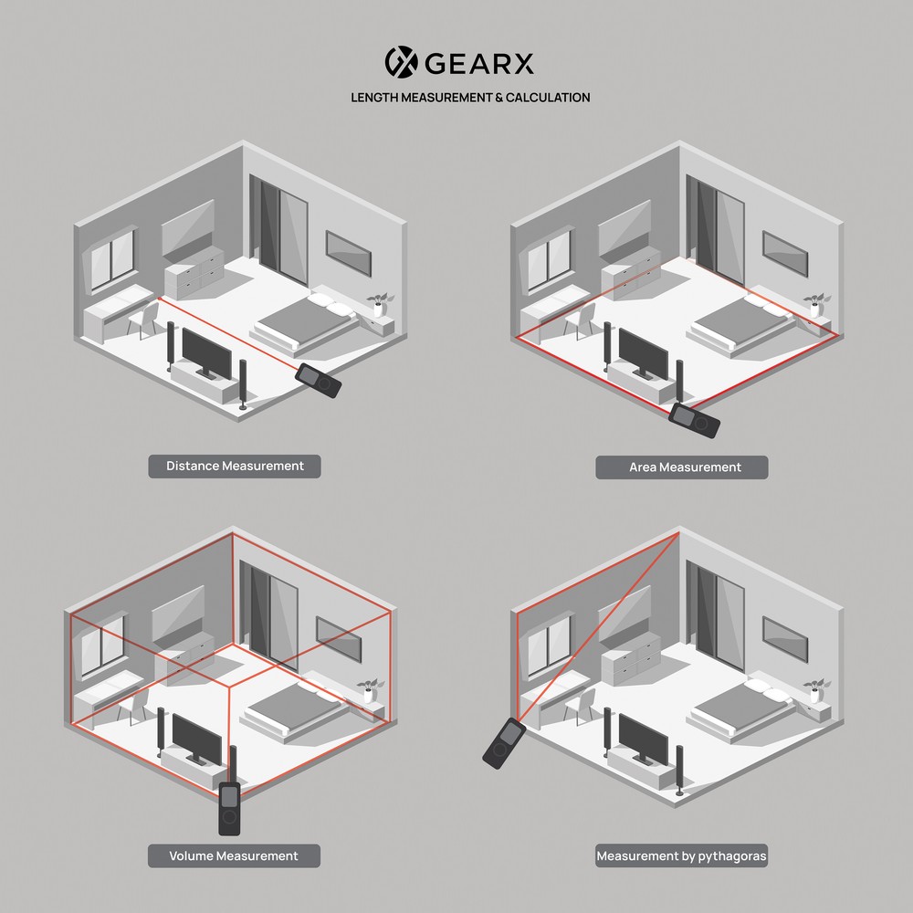Dalmierz laserowy 30m Gear X, aluminium z recyklingu P054761X