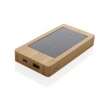 Bambusowy power bank 10000 mAh, ładowarka słoneczna P051868X