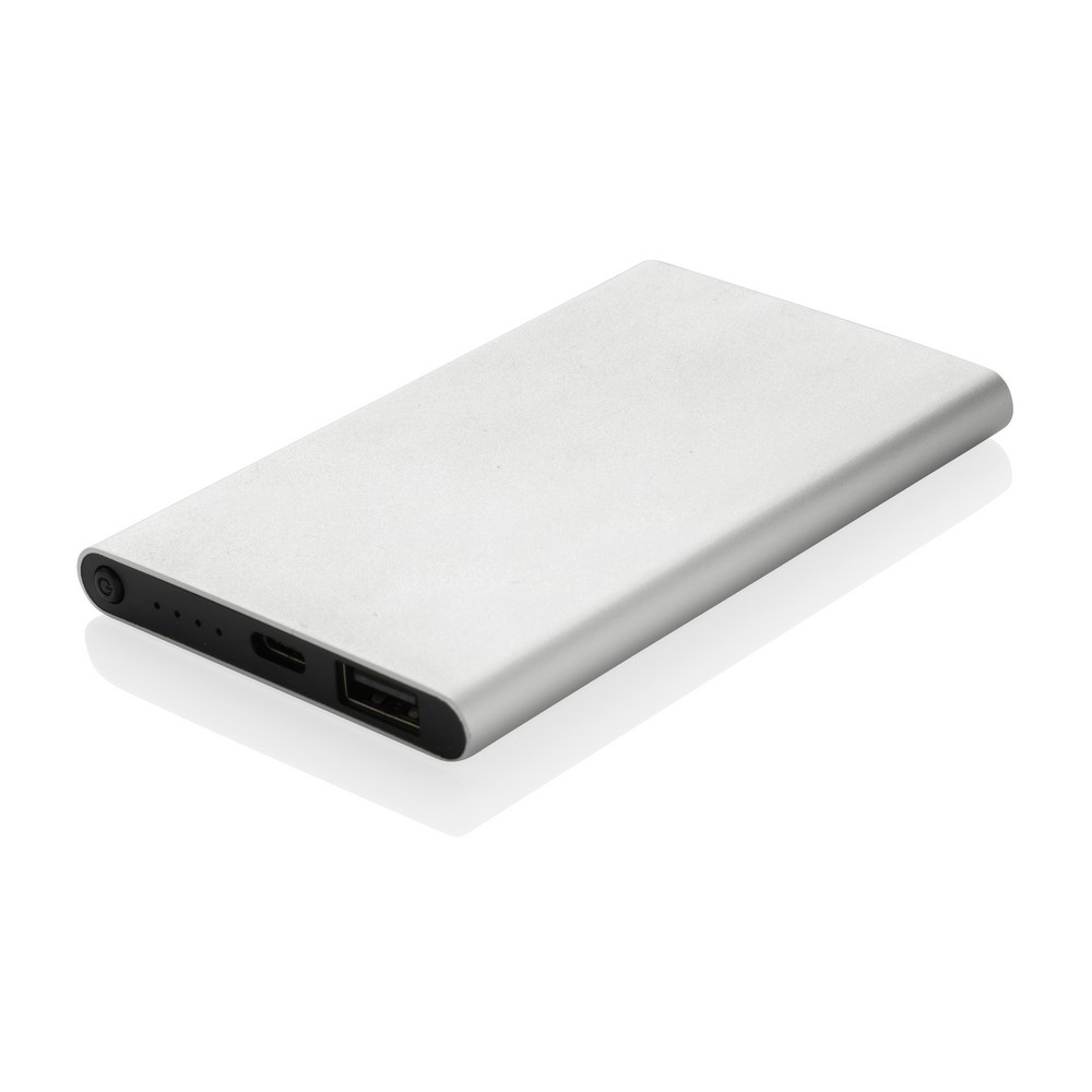 Power bank 4000 mAh z aluminium z recyklingu P054746X srebrny