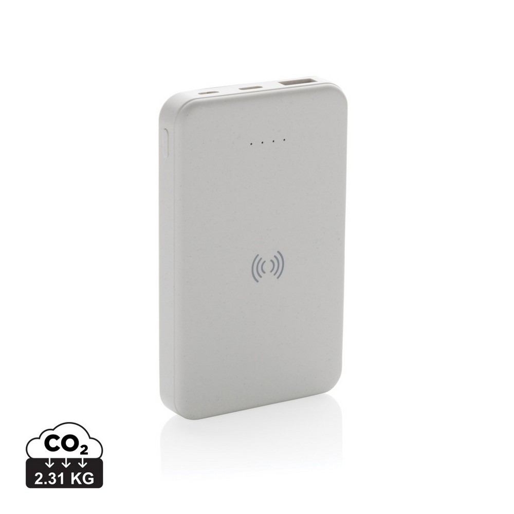 Power bank 5000 mAh, ładowarka bezprzewodowa 5W P051632X biały