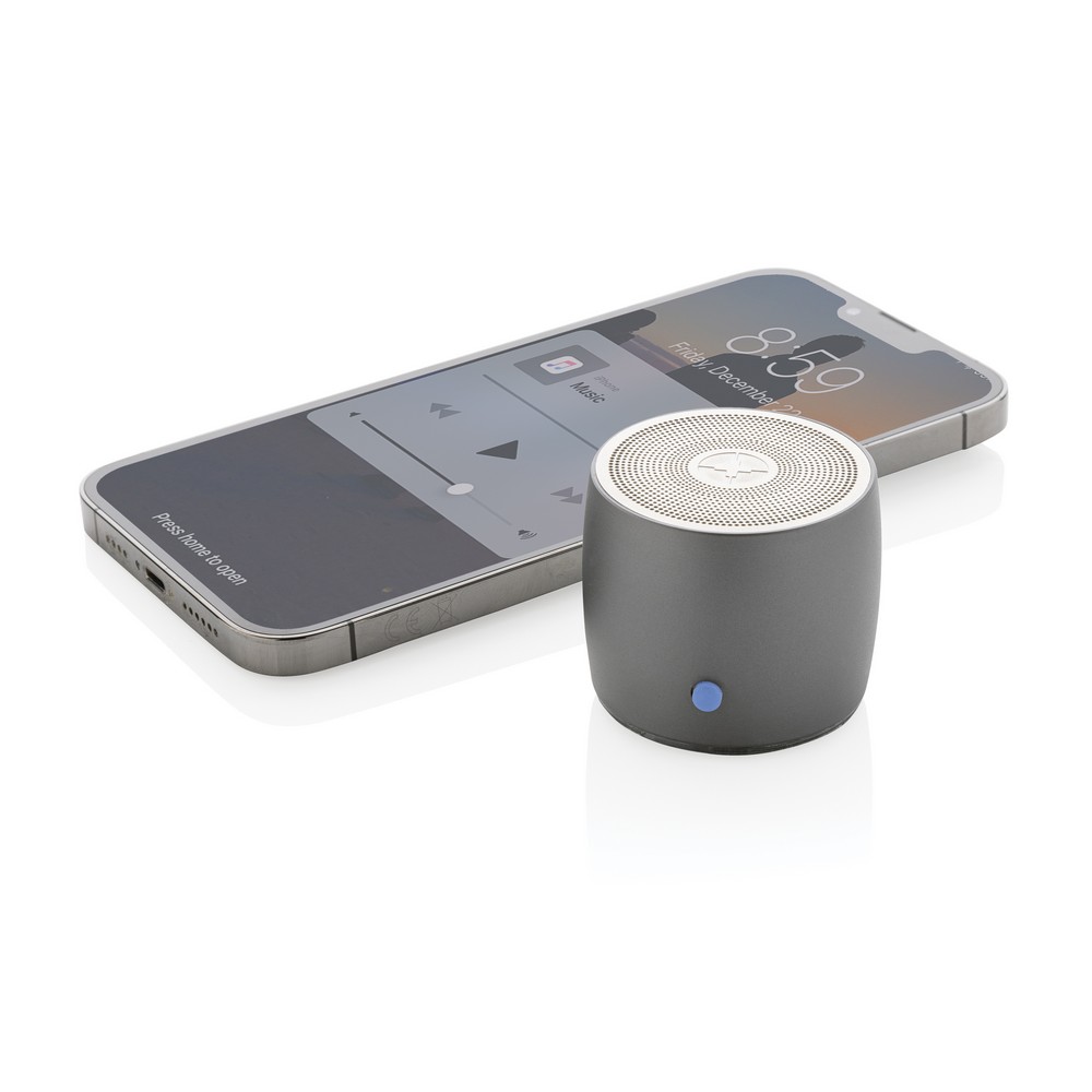 Basowy głośnik bezprzewodowy 3W Swiss Peak, aluminium z recyklingu P050255X