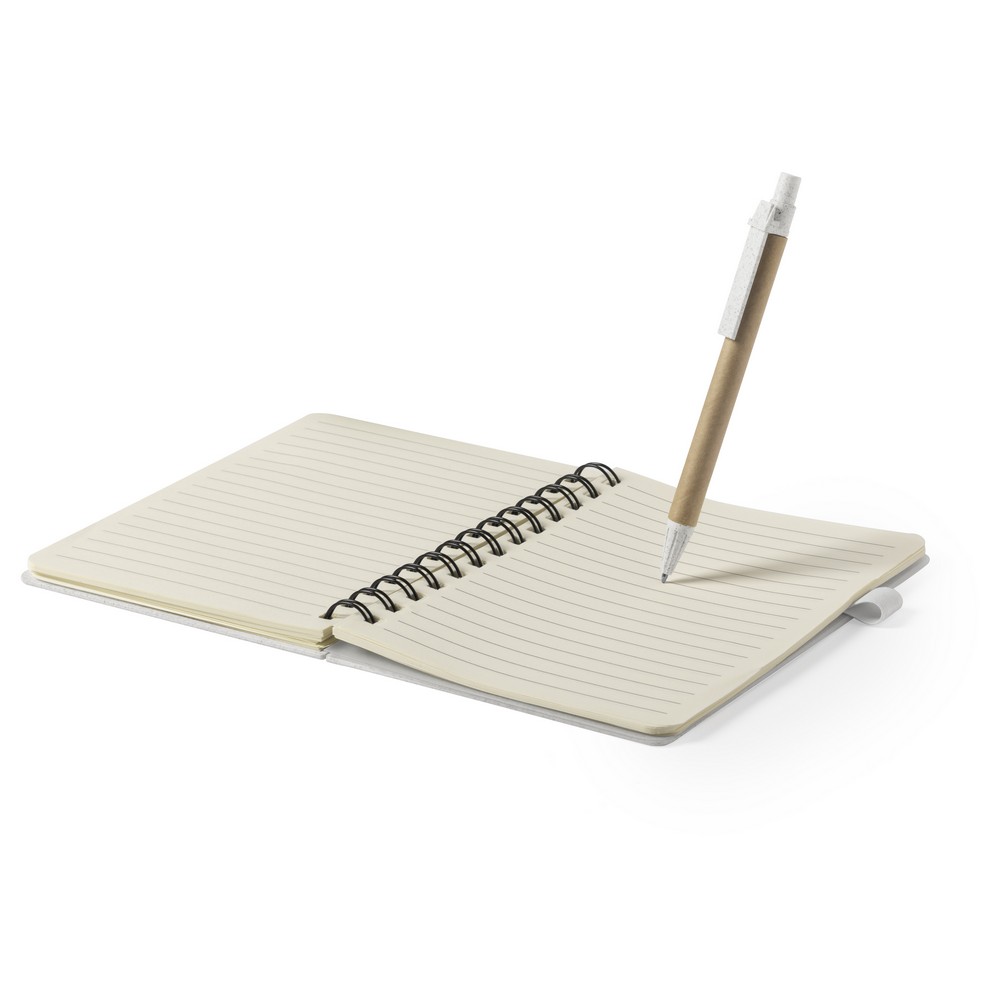 Notatnik ok. A5 ze słomy pszenicznej, długopis P009251X