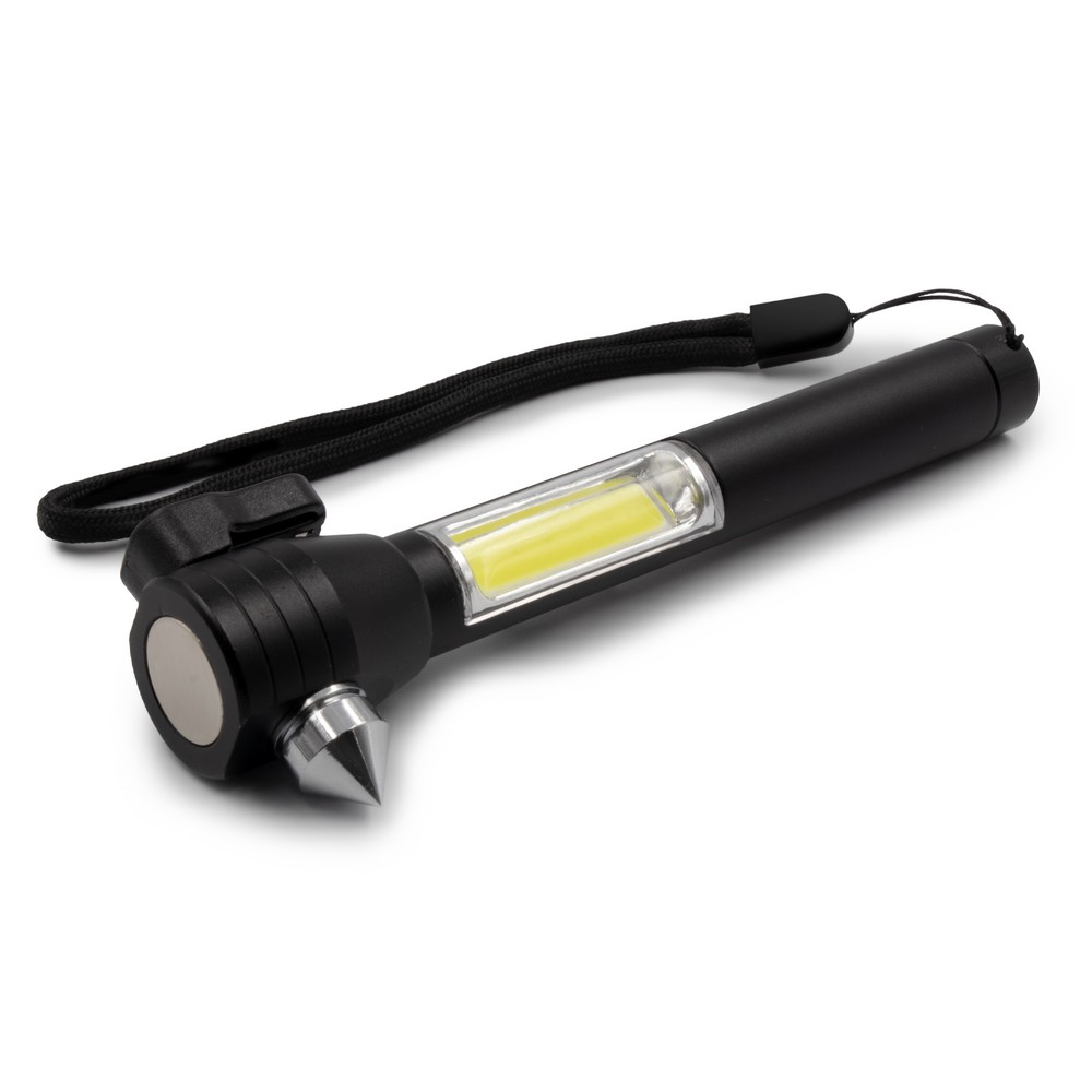 Latarka bezpieczeństwa 1 LED COB, przecinak do pasów, młotek bezpieczeństwa | Flint P045914X AX-V0925-03