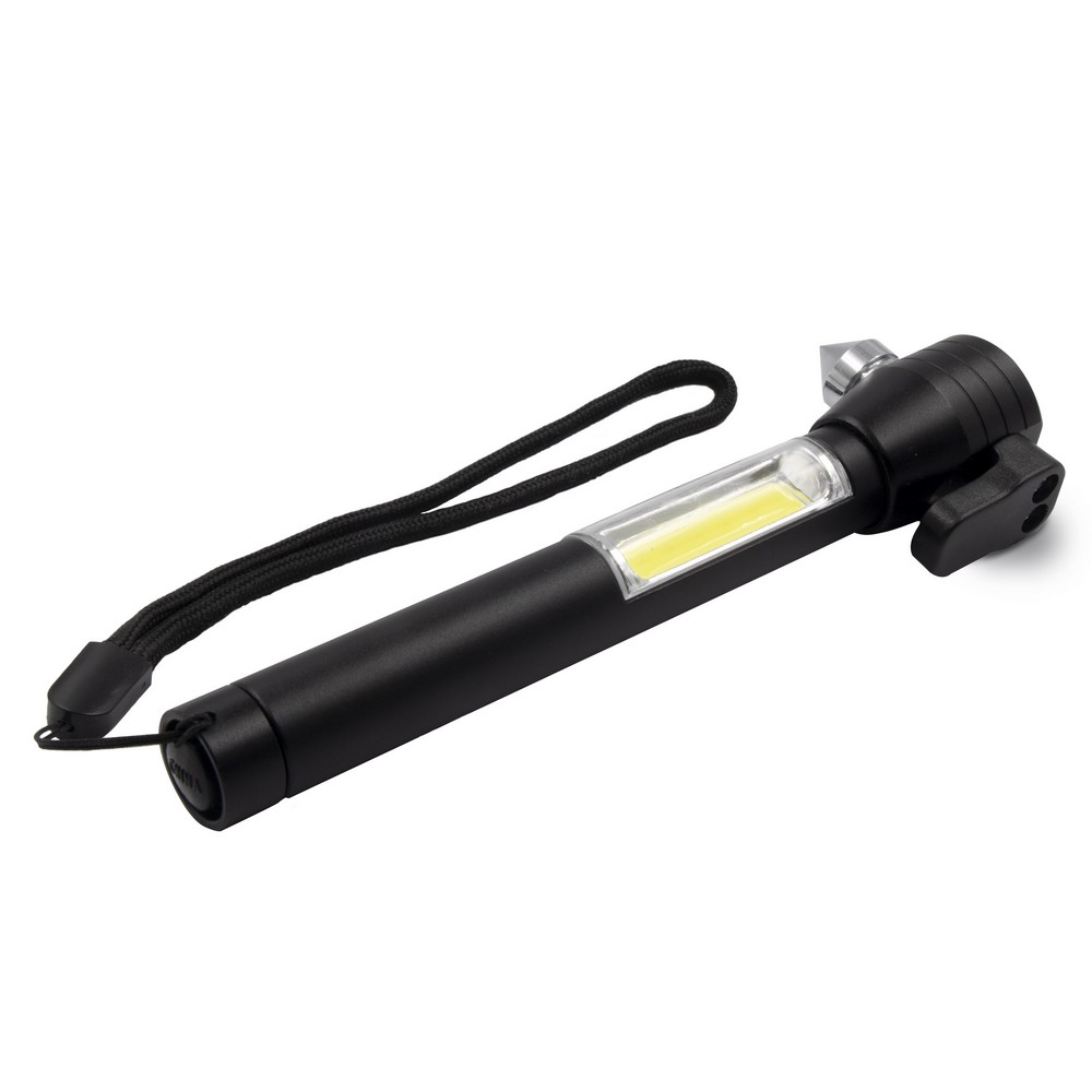 Latarka bezpieczeństwa 1 LED COB, przecinak do pasów, młotek bezpieczeństwa | Flint P045914X