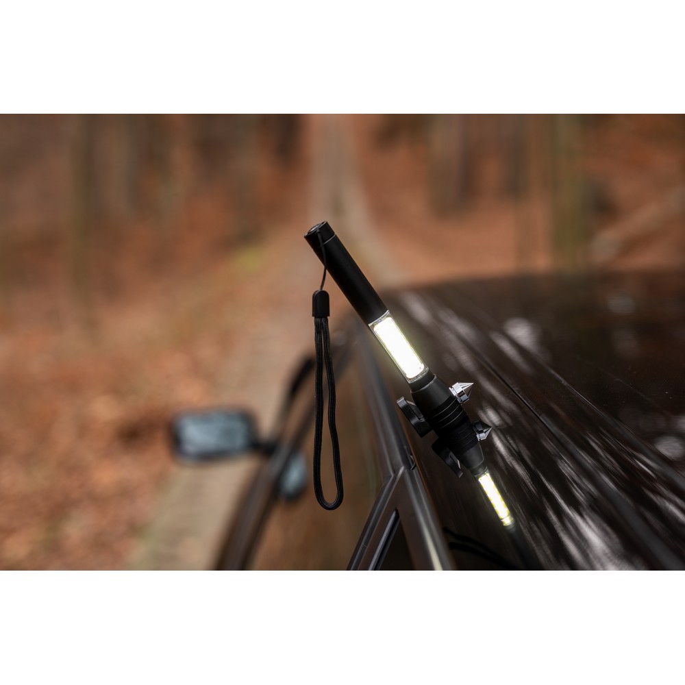 Latarka bezpieczeństwa 1 LED COB, przecinak do pasów, młotek bezpieczeństwa | Flint P045914X