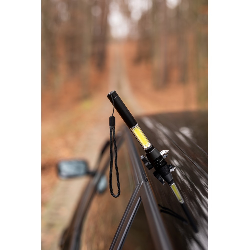 Latarka bezpieczeństwa 1 LED COB, przecinak do pasów, młotek bezpieczeństwa | Flint P045914X