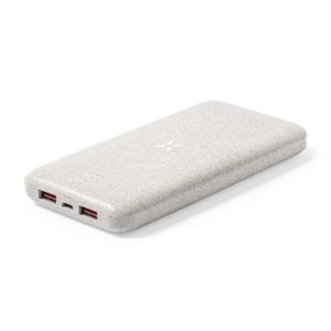 Bezprzewodowy power bank 8000 mAh ze słomy pszenicznej, ładowarka bezprzewodowa 10W P047840X AX-V1119-00