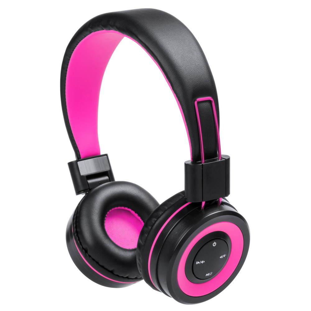 Składane bezprzewodowe słuchawki nauszne P008053X różowy