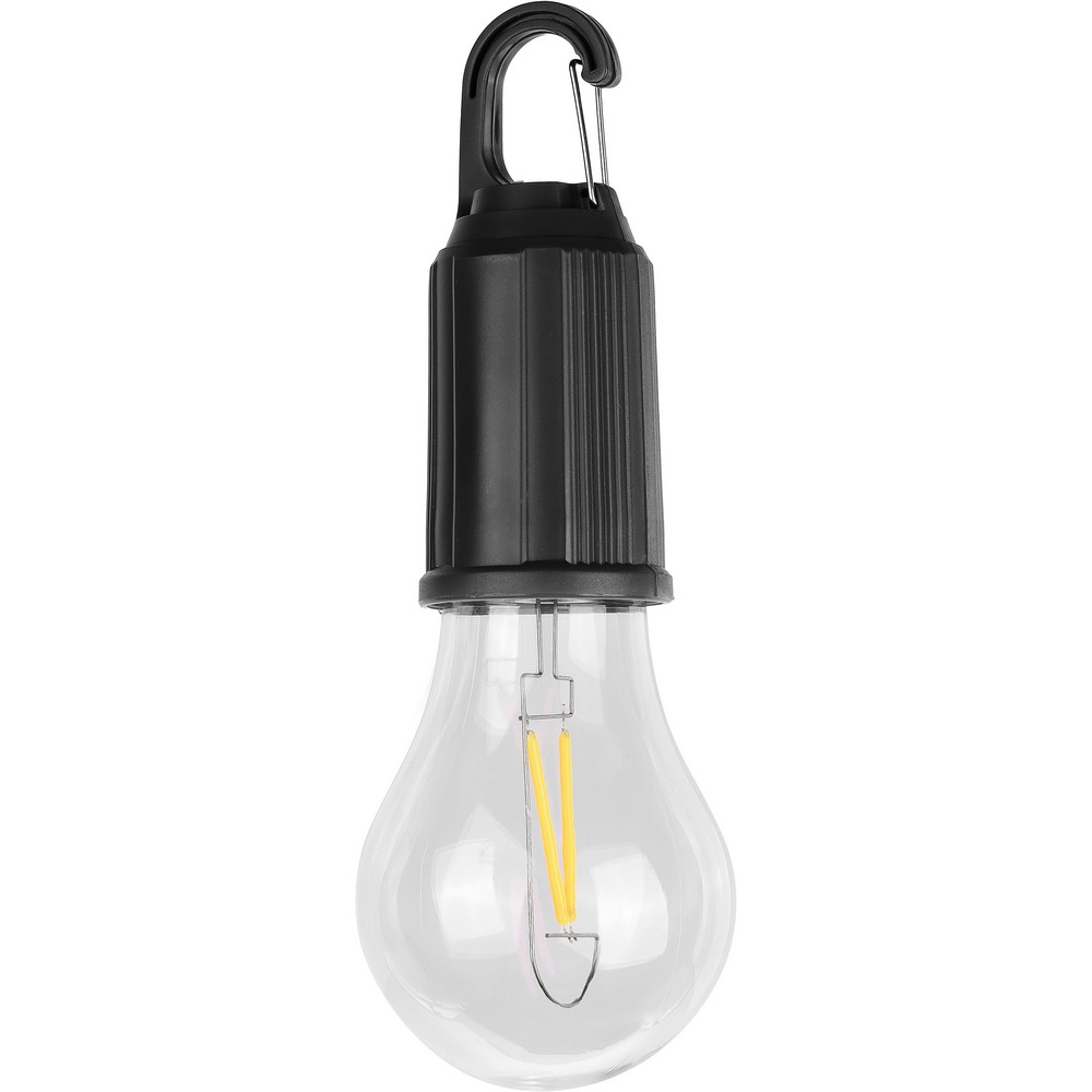 Wisząca lampka "żarówka", karabińczyk P105311X czarny