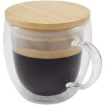 Szklany kubek Lenora z bambusową pokrywką o pojemności 250 ml P109887C
