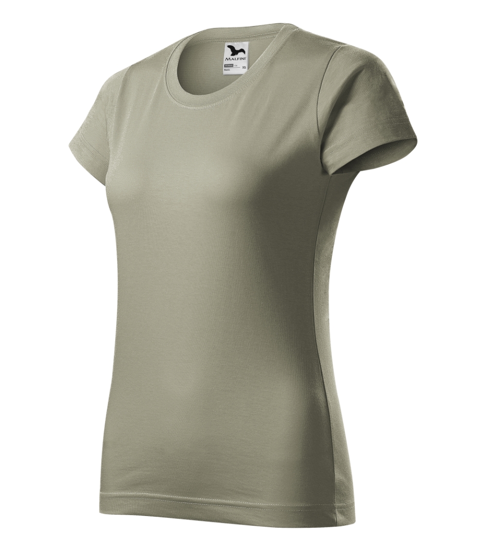 Koszulka damska Basic P021550F jasny khaki