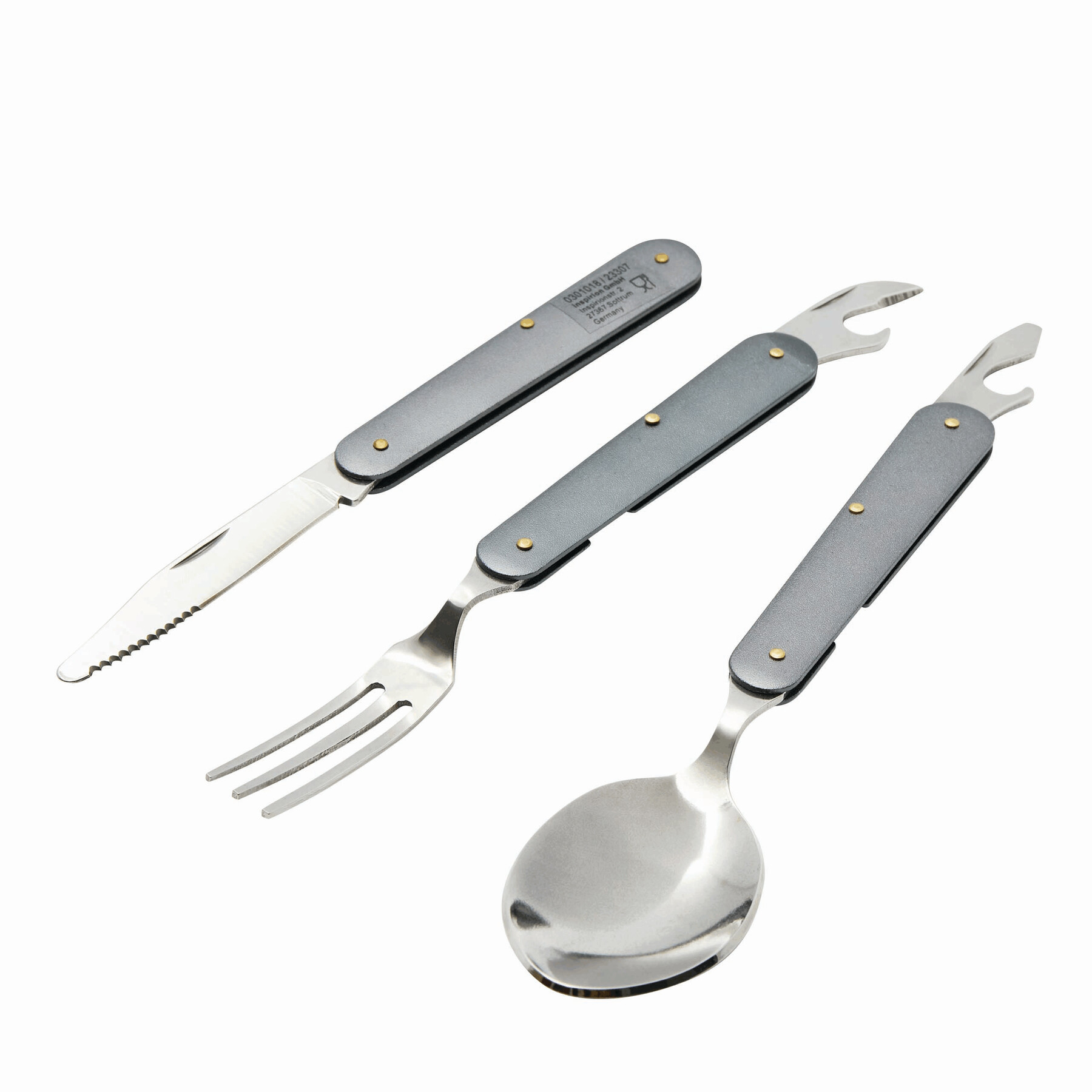 Trzyczęściowy zestaw sztućców na biwak CAMPING P003850I