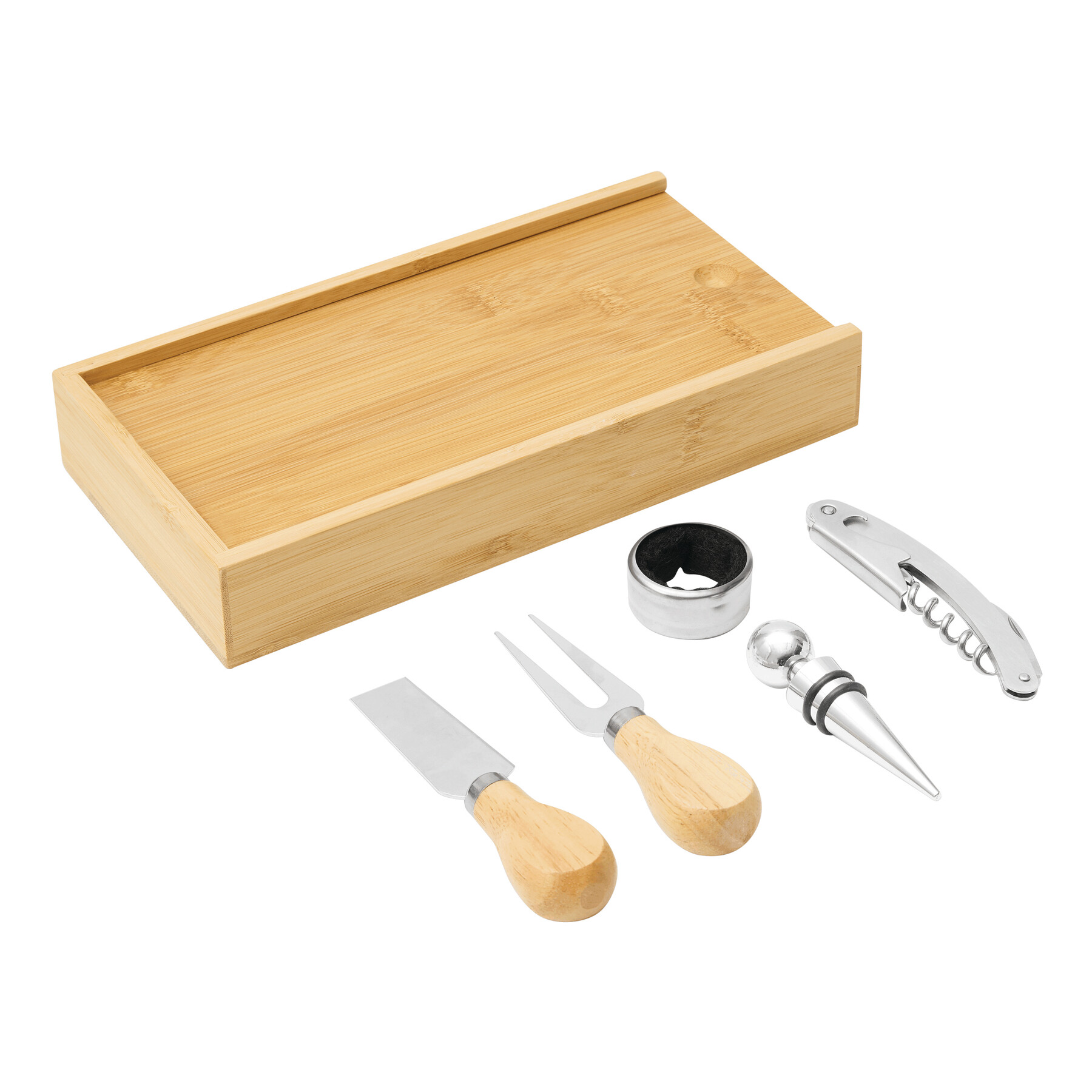 BAMBOO WINE - Zestaw do wina i serów w bambusowym pudełku. P120076I IN-56-0301159