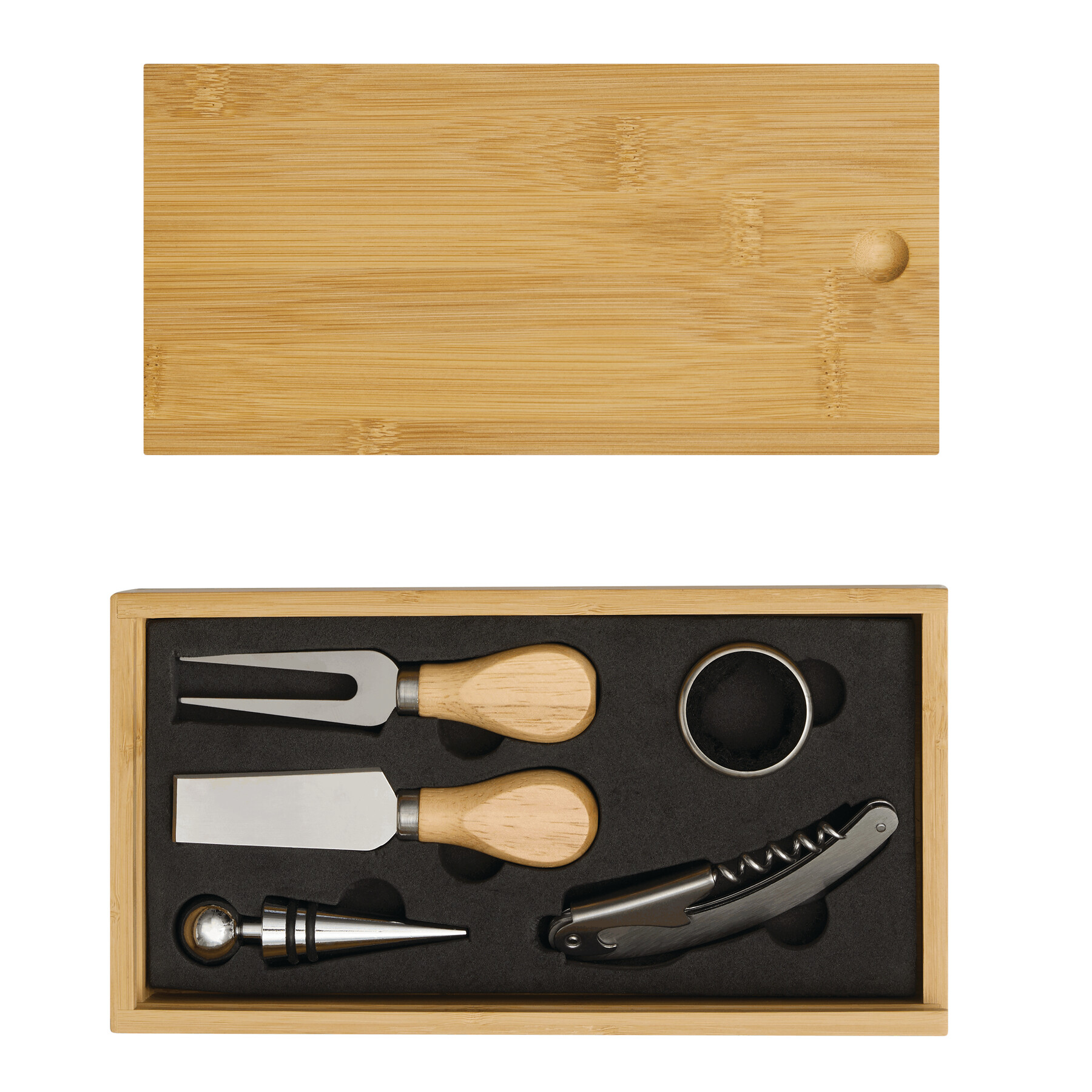 Zestaw do wina i serów BAMBOO WINE w bambusowym pudełku. P120076I