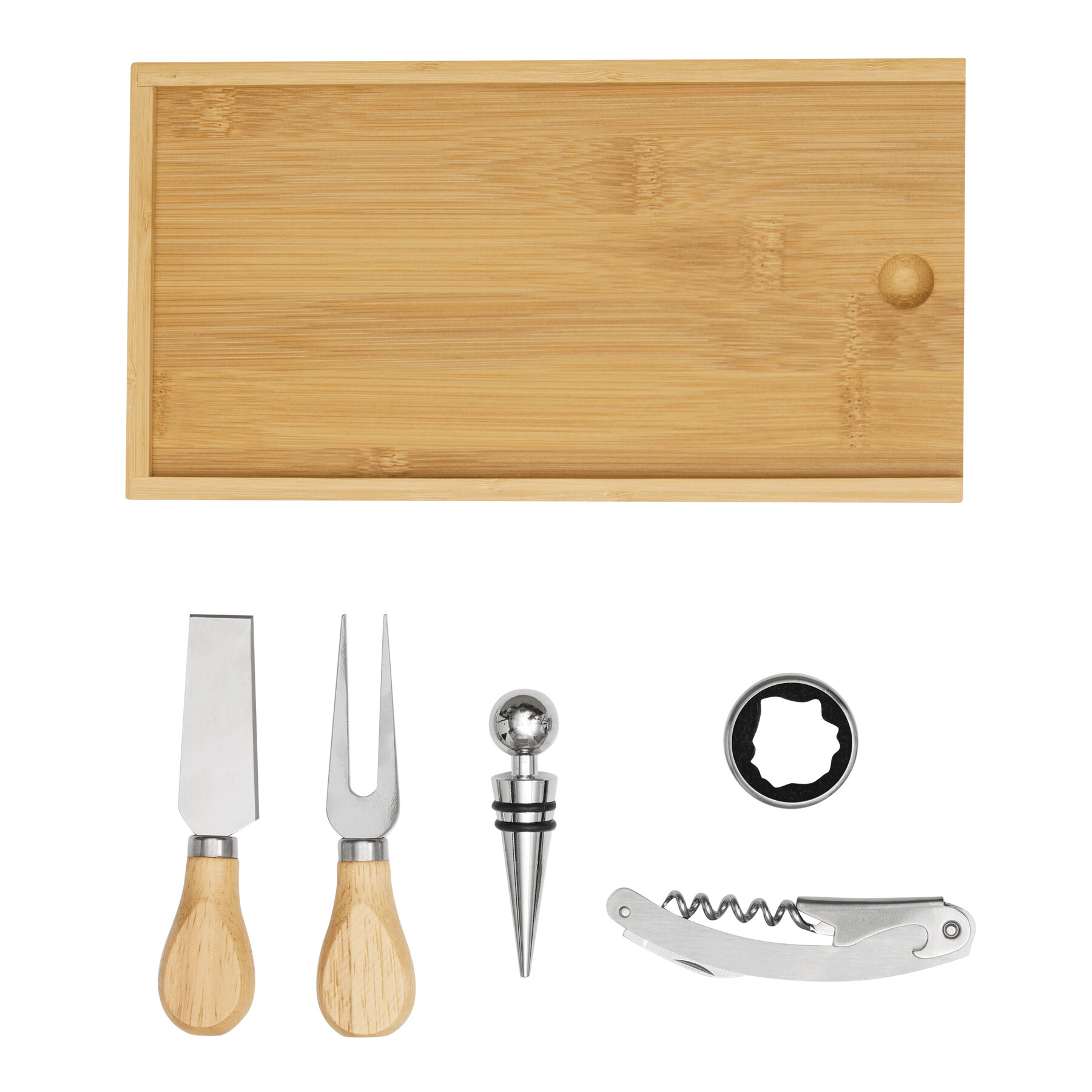 Zestaw do wina i serów BAMBOO WINE w bambusowym pudełku. P120076I