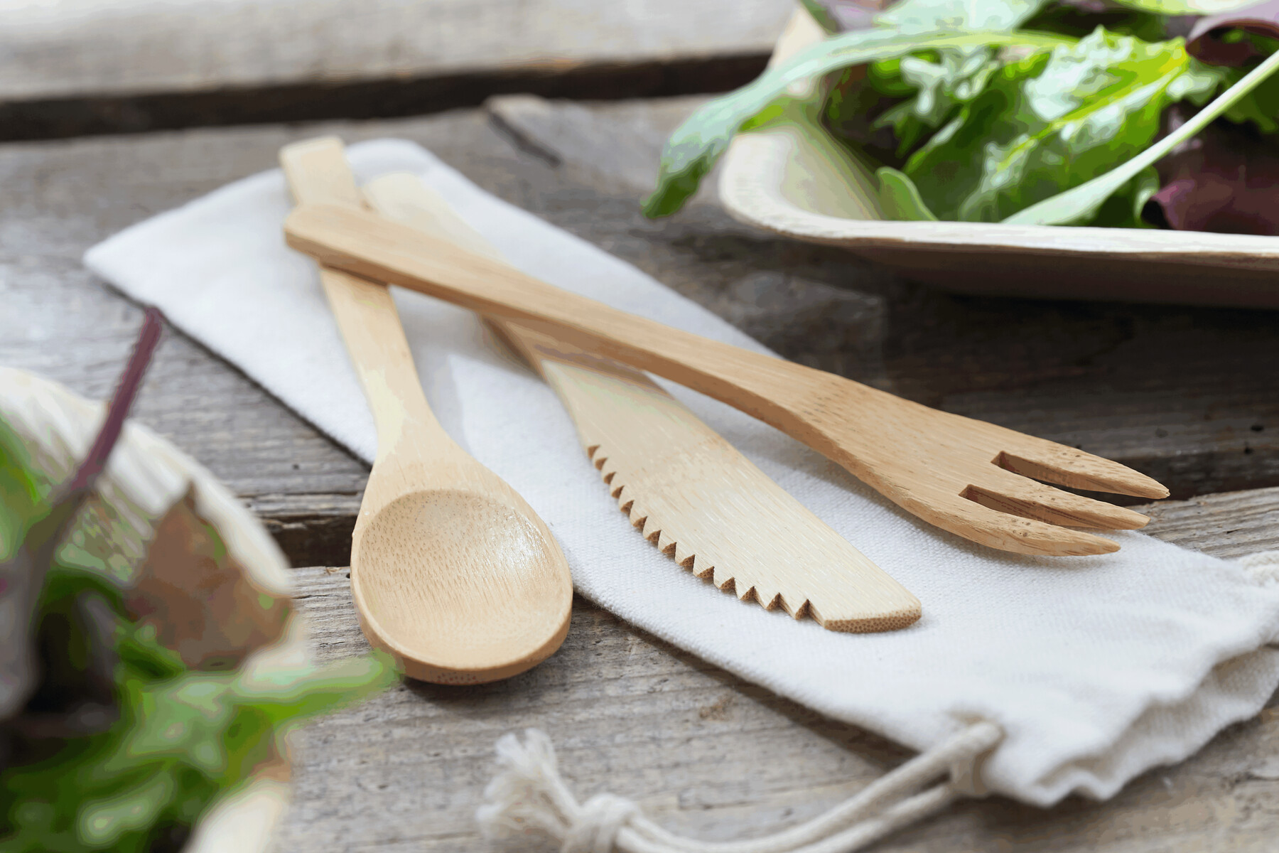 Zestaw sztućców bambusowych NATURAL TRIP P006128I