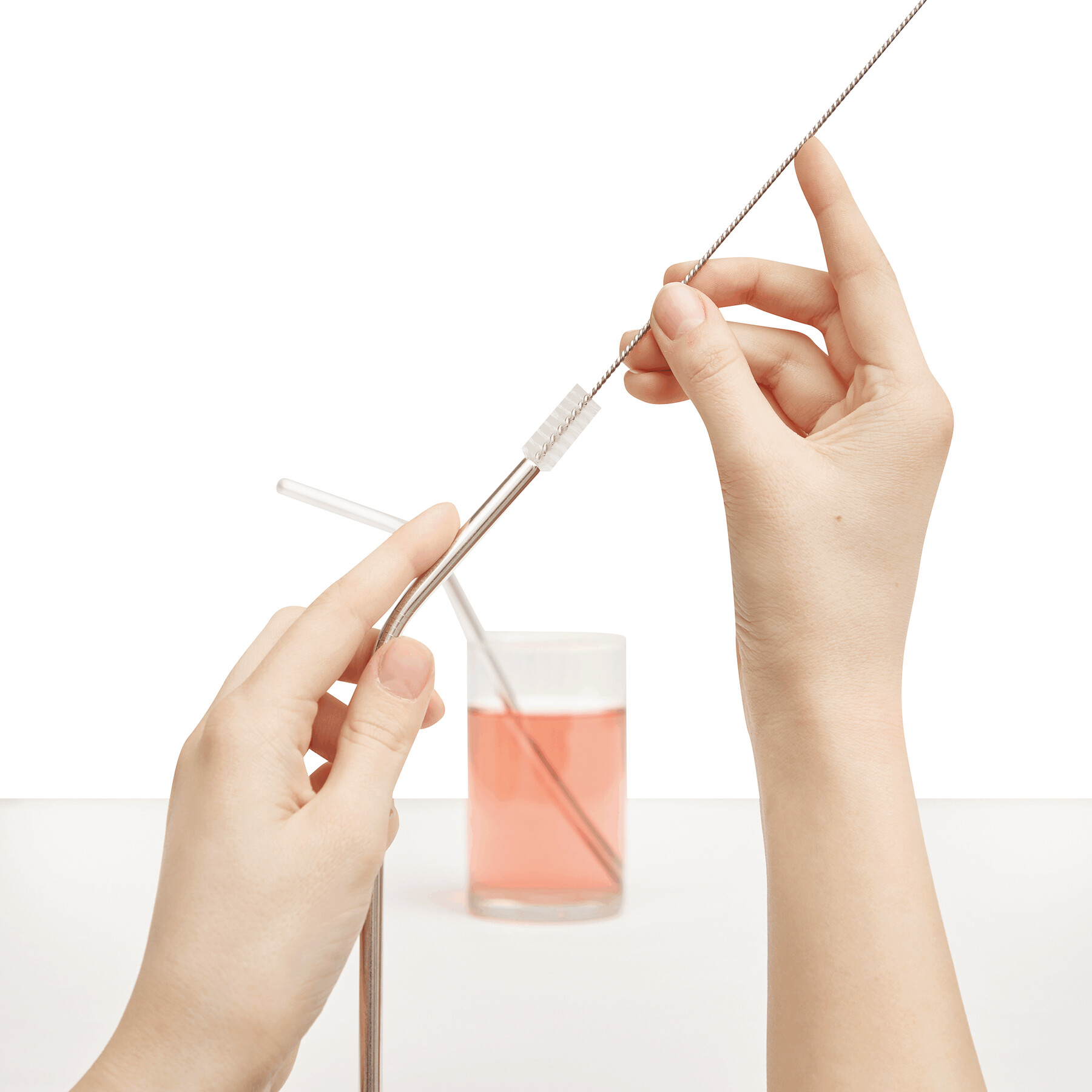 Zestaw słomek ze stali nierdzewnej DRINK HAPPY P005810I