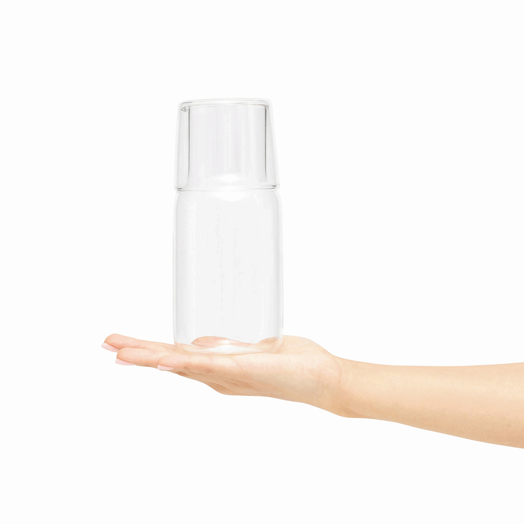 Szklana karafka ze szklanką CALMY P006400I