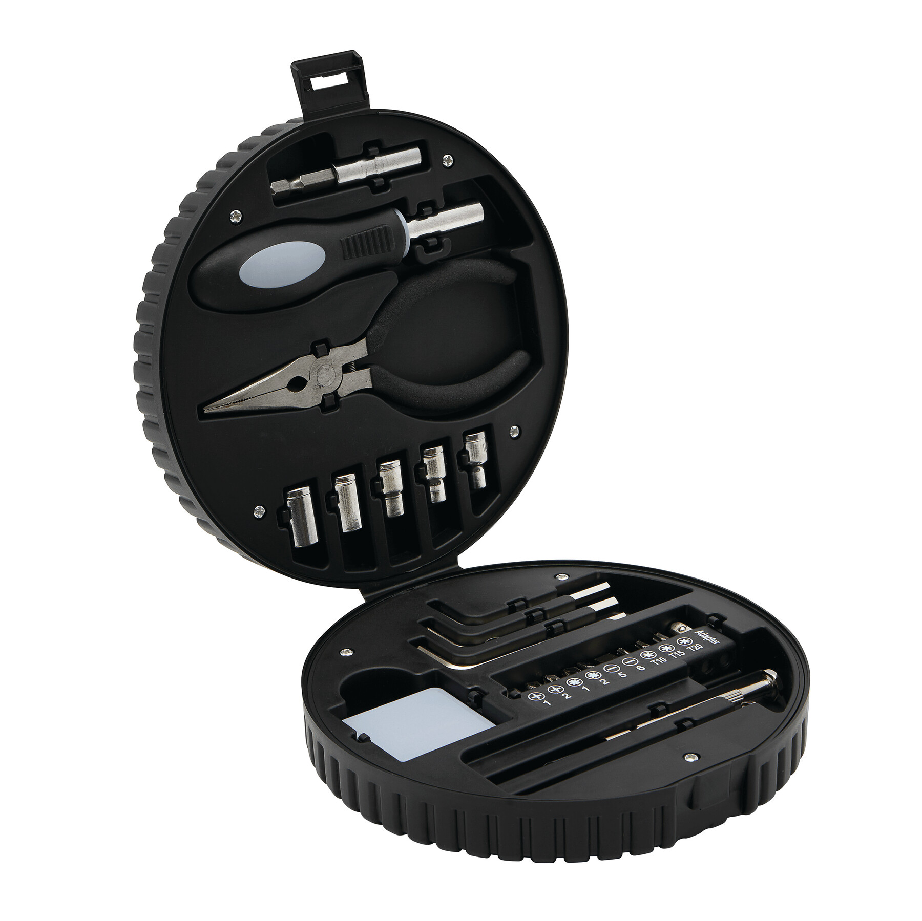 Zestaw narzędzi w kształcie opony samochodowej. P106595I