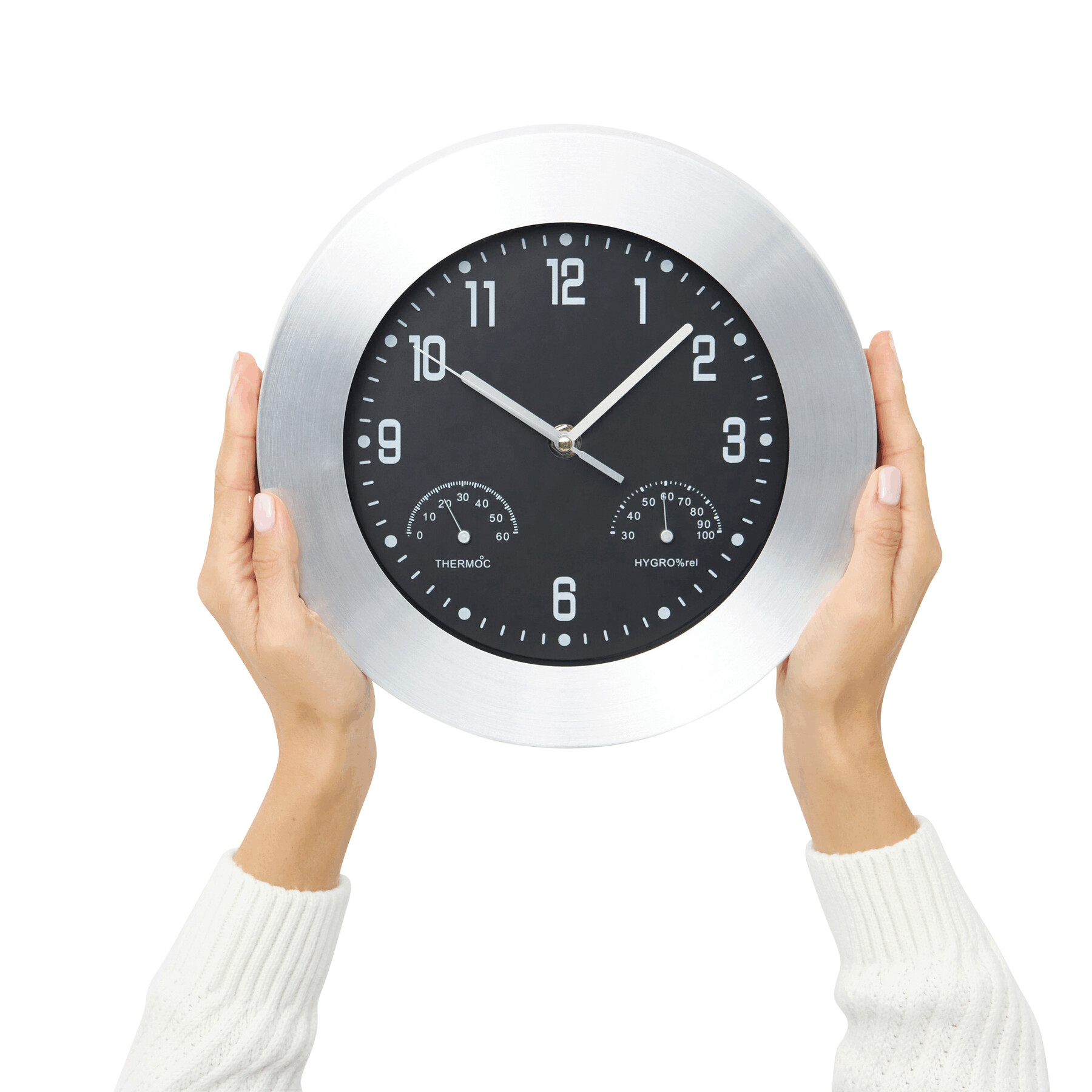 Aluminiowy zegar ścienny JUPITER P003777I