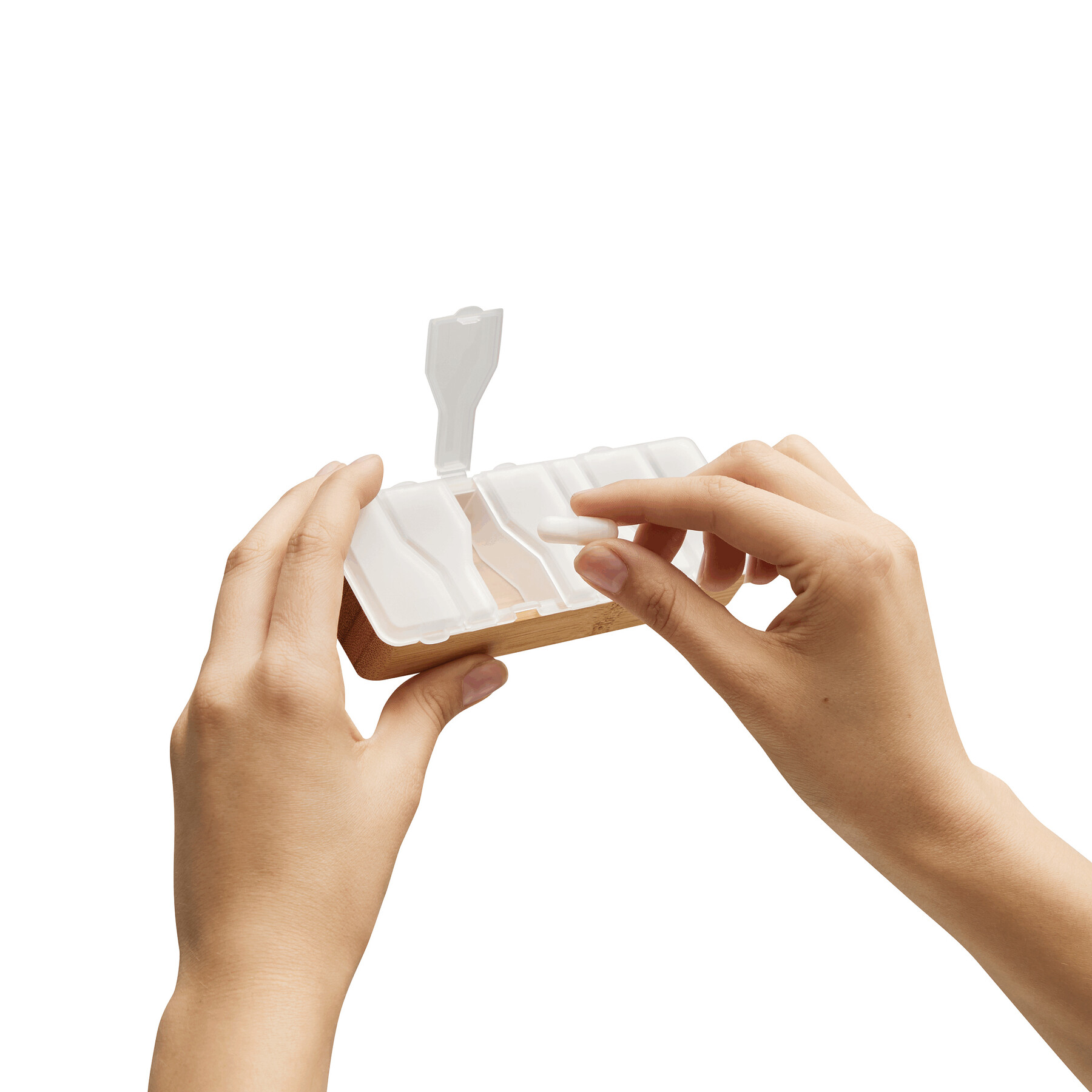 Bambusowe pudełko na tabletki SORTED. P120082I