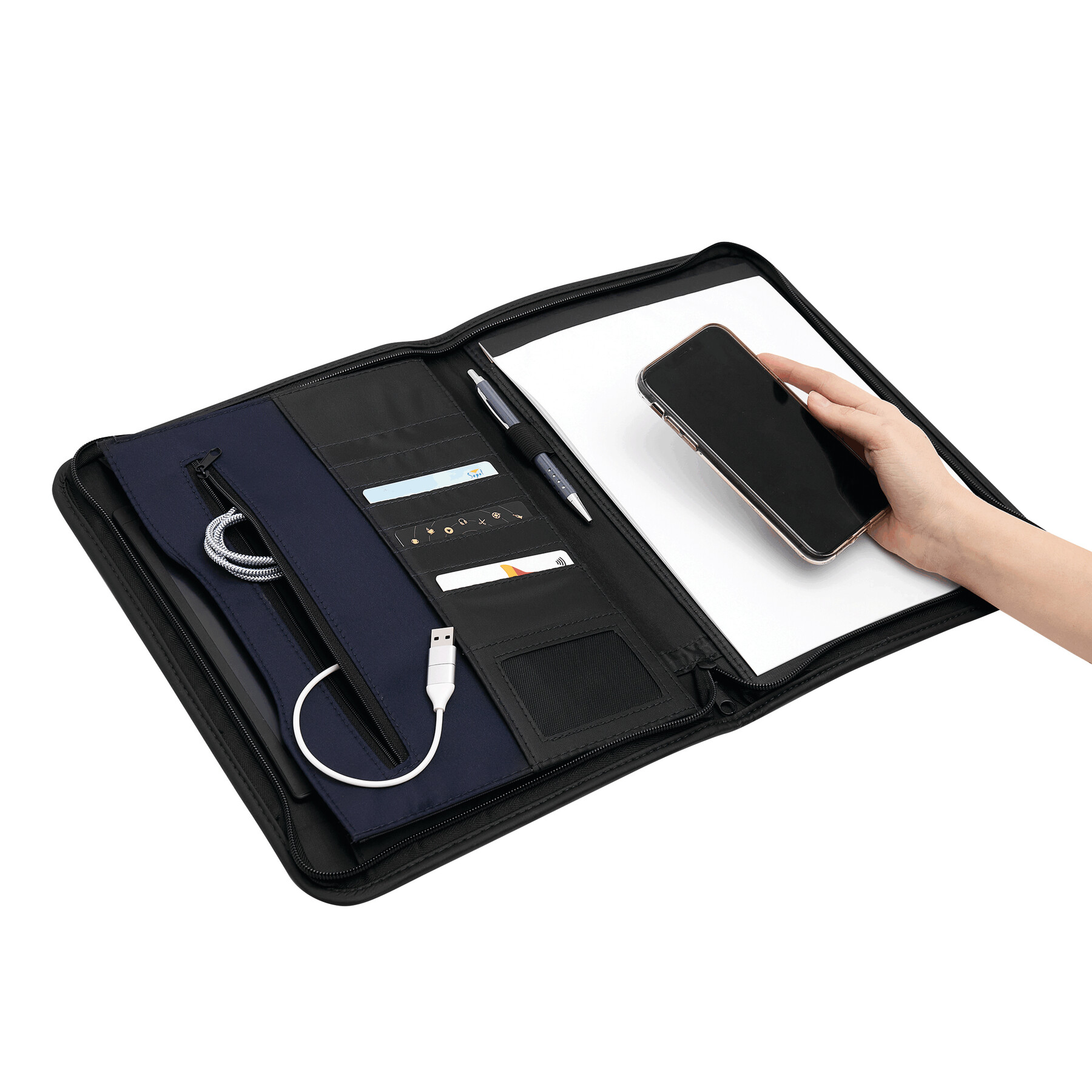 Teczka konferencyjna AVANTI ZIP z blokiem w formacie A4 P004268I