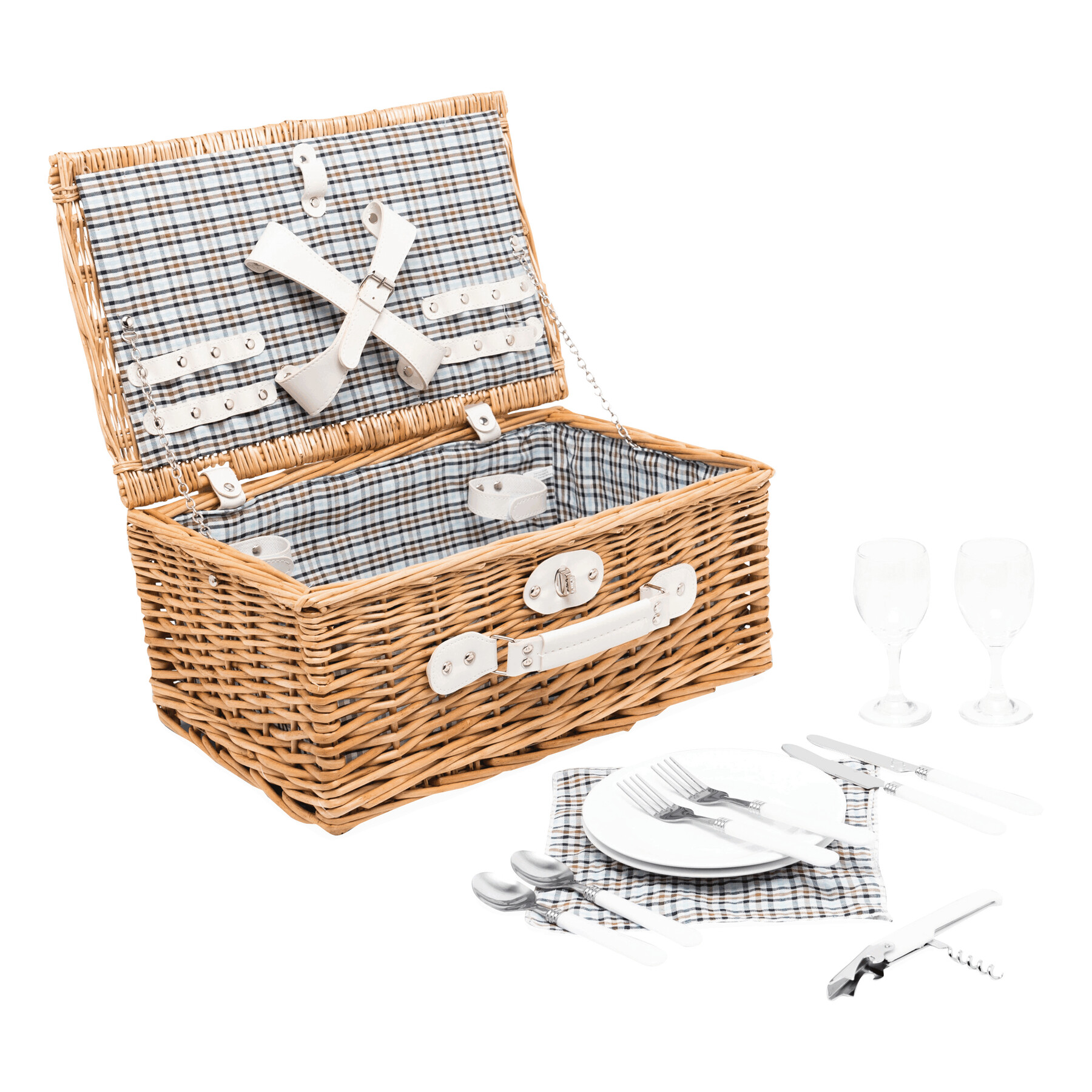 Wiklinowy koszyk piknikowy KINGS PARK P006419I