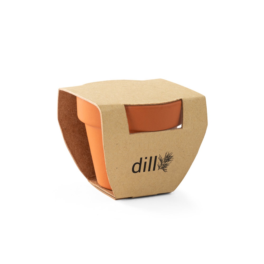 ANETHUM. Gliniana doniczka z nasionami koperku P041220S