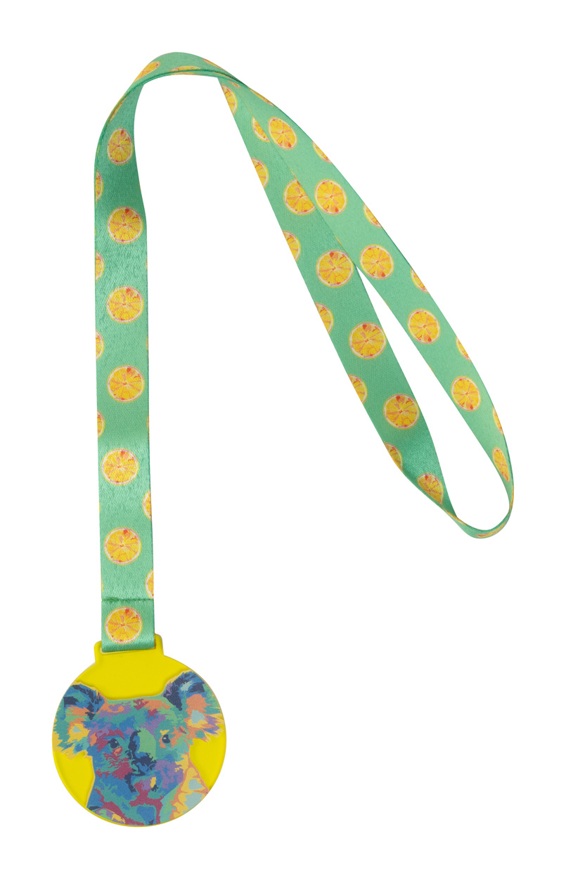 Personalizowany medal P116668D transparentny żółty
