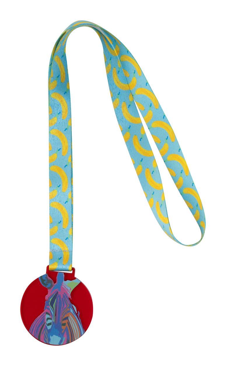 Personalizowany medal P116668D transparentny czerwony