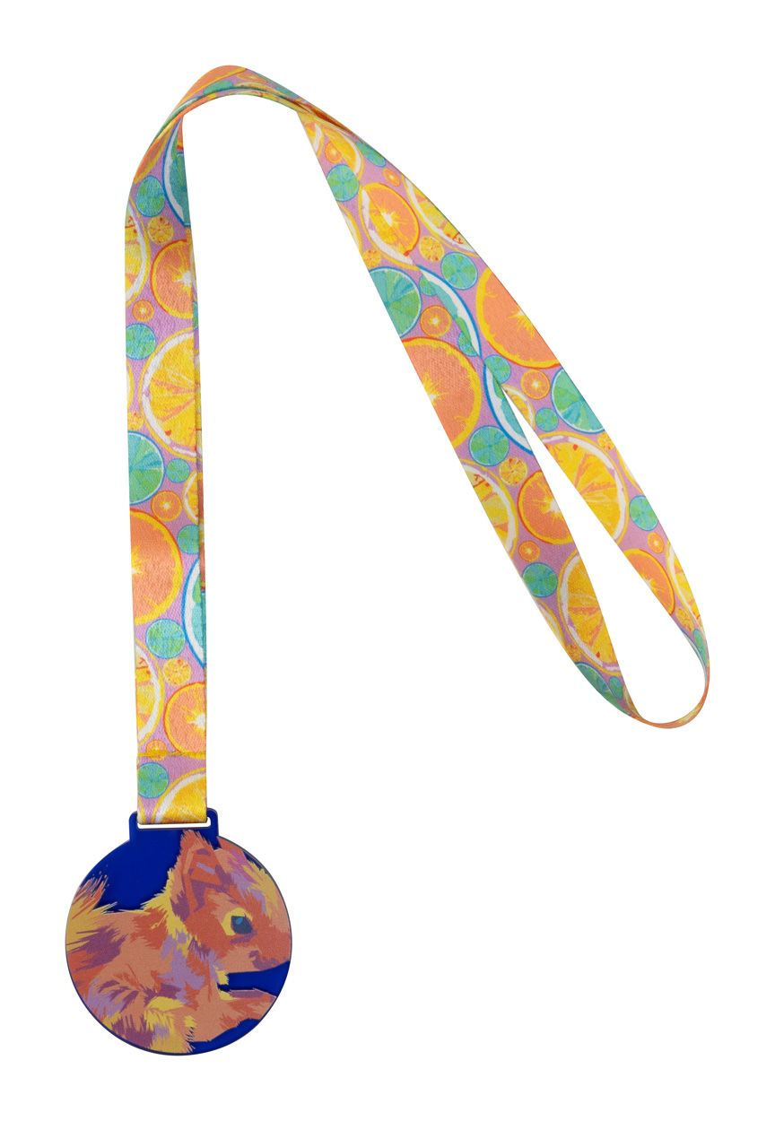 Personalizowany medal P116668D transparentny niebieski