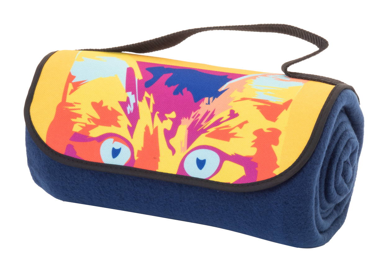 Personalizowany koc polarowy RPET P117216D ciemnoniebieski